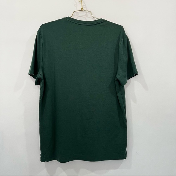 Express Green Cotton T-Shirt Leaf Print Size Medium Crew Neck Short Sleeve - Picture 3 of 4